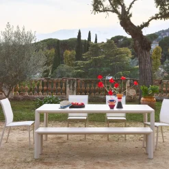 Mesa de jardín de aluminio de 8 plazas