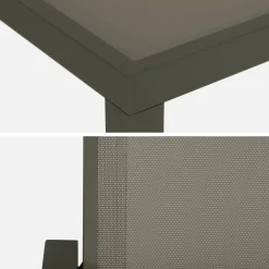 Mesa de jardín de aluminio con 6 sillas de textileno