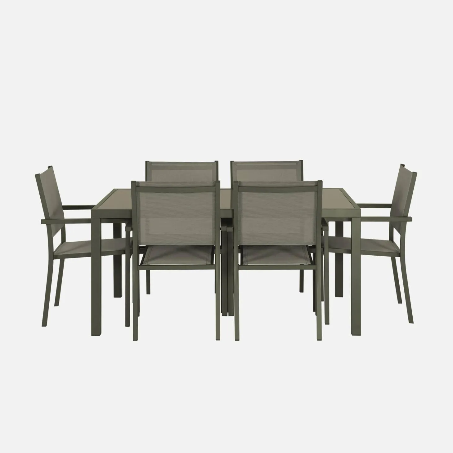 Mesa de jardín de aluminio con 6 sillas de textileno