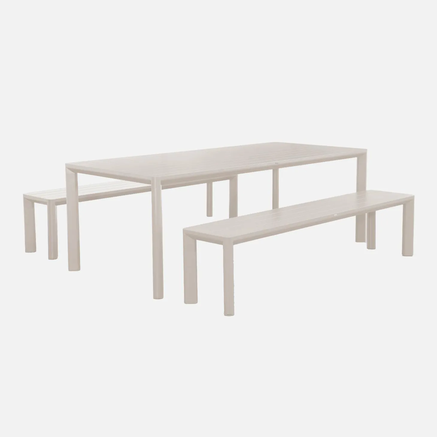 Mesa de jardín de aluminio con 2 bancos de 8 plazas
