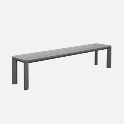 Mesa de jardín de aluminio con 1 banco y 4 sillones