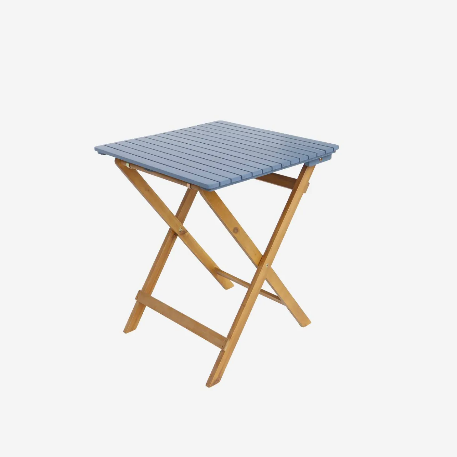 Mesa de jardín de madera de acacia con 2 sillas plegables