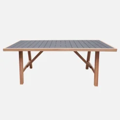Mesa de jardín de madera de acacia y aluminio, 8 plazas
