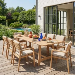 Mesa de jardín de madera de acacia para 8 personas