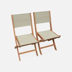 Mesa de jardín de madera extensible, 6 sillas