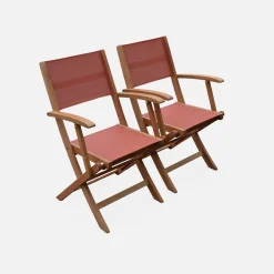 Mesa de jardín de madera extensible, 8 sillas