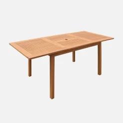 Mesa de jardín de madera extensible de 6 a 8 plazas