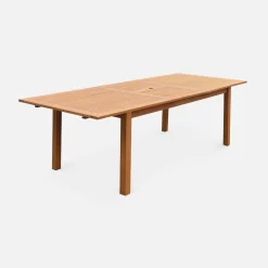 Mesa de jardín de madera extensible, 8-10 plazas