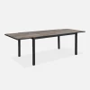 Mesa de jardín de madera extensible de DPC y aluminio, 6-8 plazas