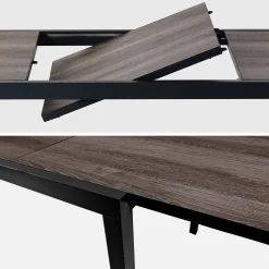Mesa de jardín de madera extensible de DPC y aluminio, 6-8 plazas