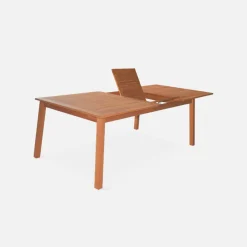 Mesa de jardín de madera extensible, 10-12 plazas