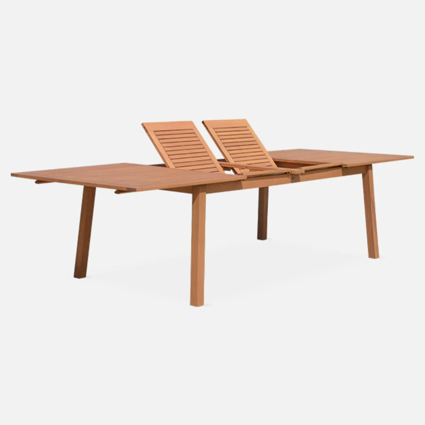 Mesa de jardín de madera extensible, 10-12 plazas
