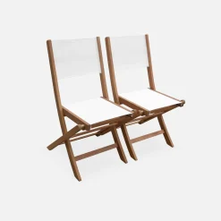 Mesa de jardín de madera extensible, 8 sillas