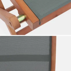 Mesa de jardín de madera extensible, 6 sillas
