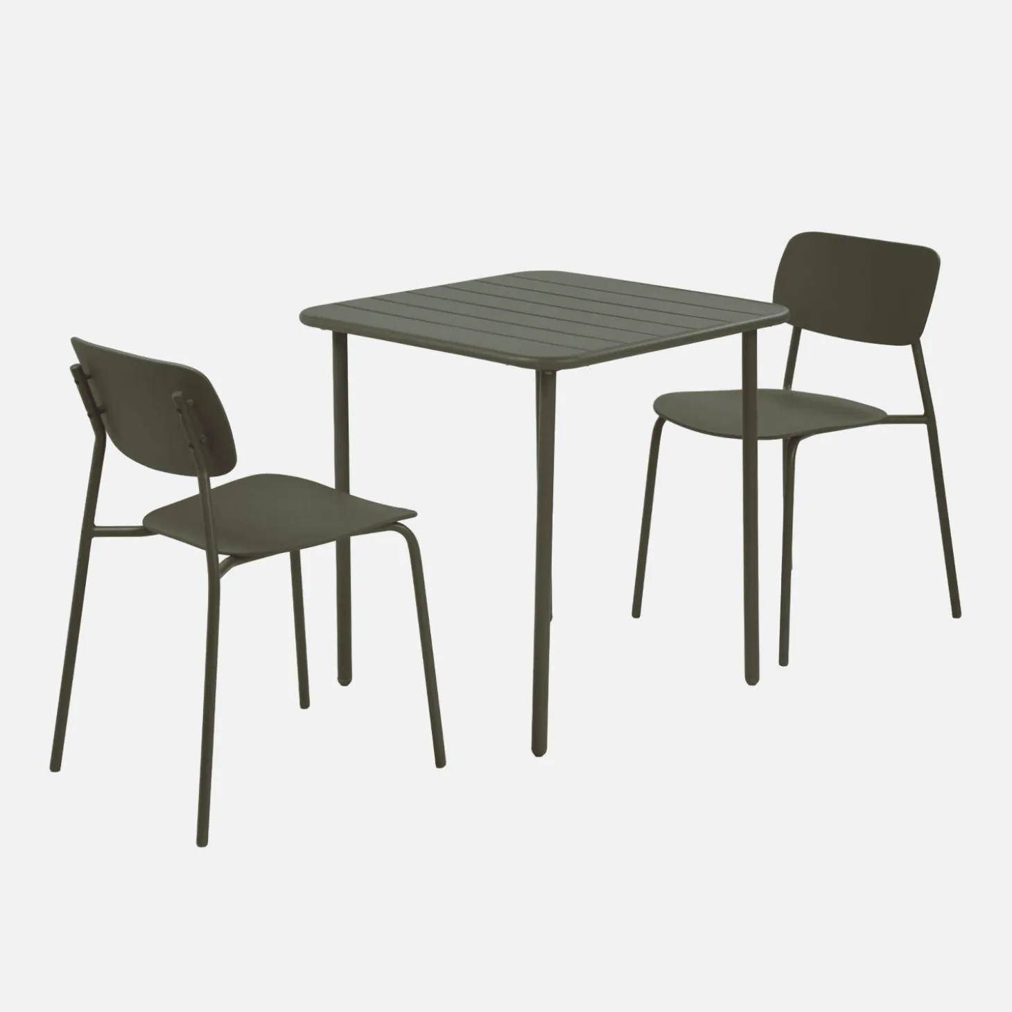 Mesa de jardín de metal con 2 sillas