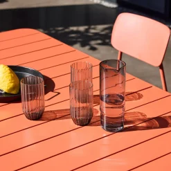 Mesa de jardín de metal con 6 sillas