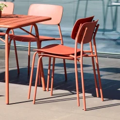 Mesa de jardín de metal con 6 sillas