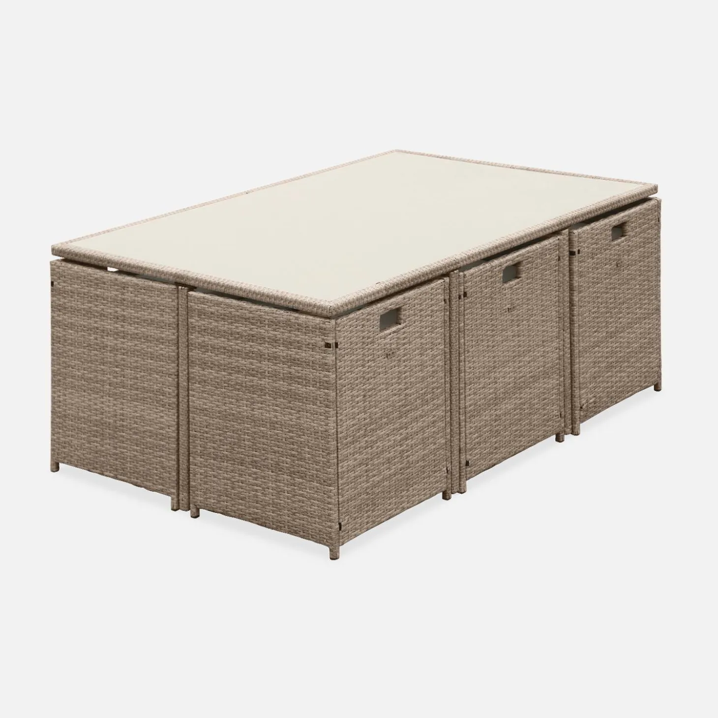 Mesa de jardín de resina de 10 plazas