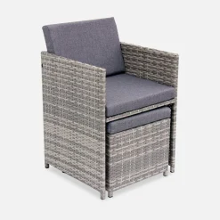 Mesa de jardín de resina de 10 plazas