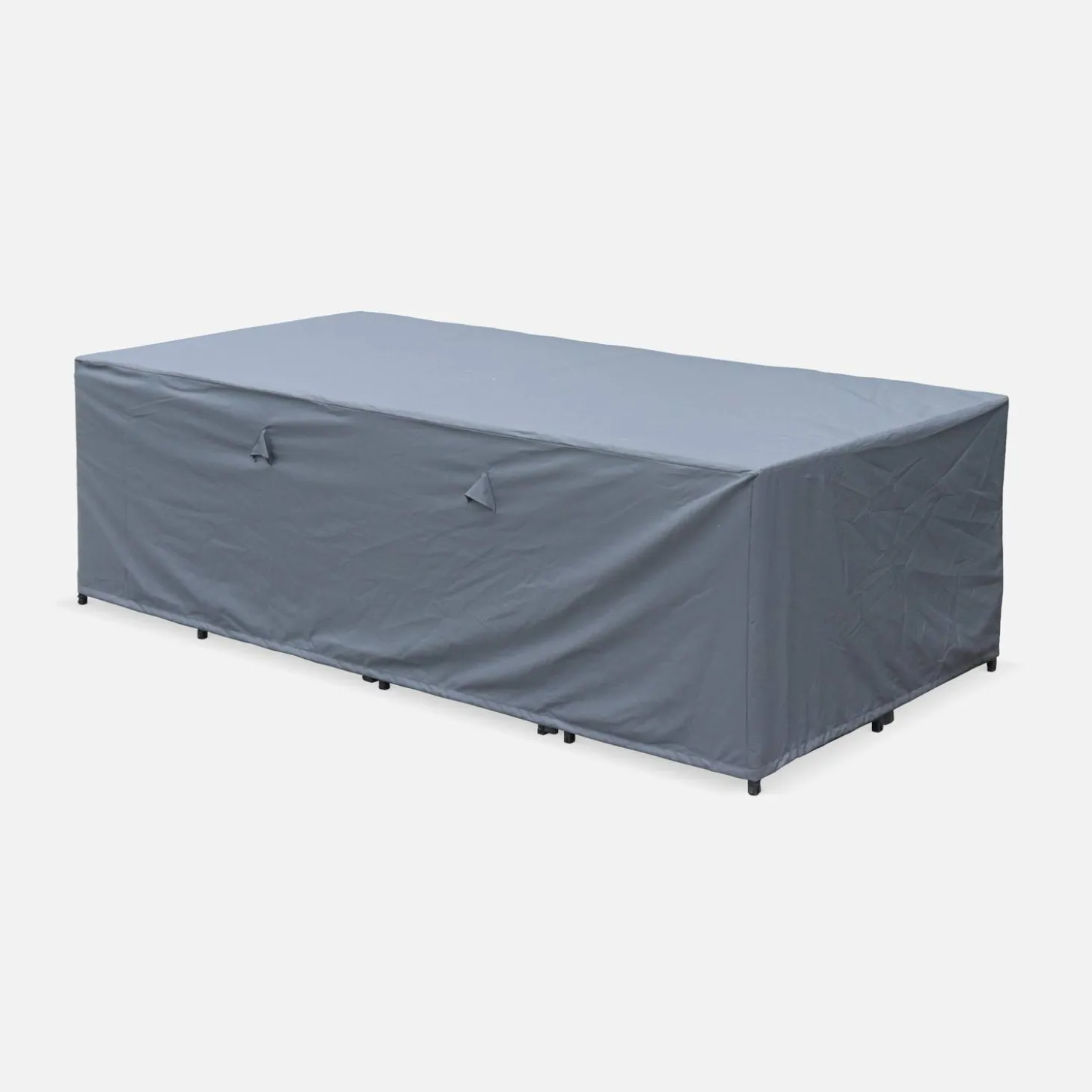 Mesa de jardín encastrable de resina trenzada 12 sillones + funda