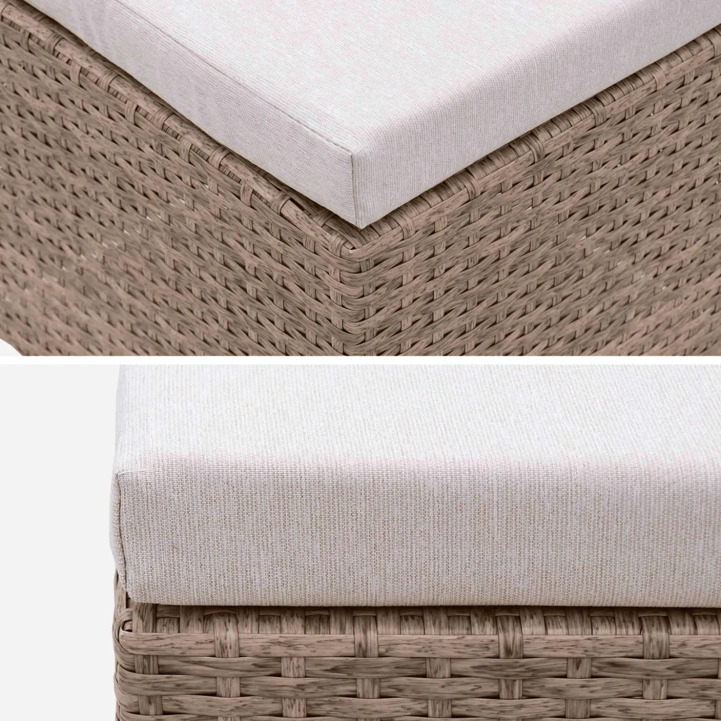 Mesa de jardín encastrable de resina trenzada 12 sillones + funda