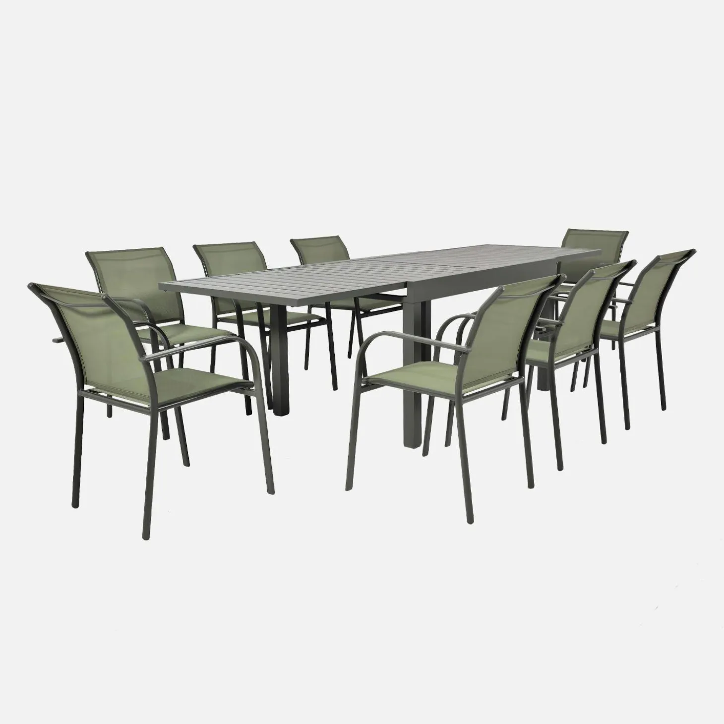 Mesa de jardín extensible de aluminio, 8 plazas