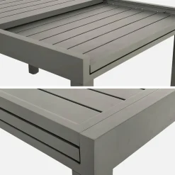 Mesa de jardín extensible de aluminio, 8 plazas