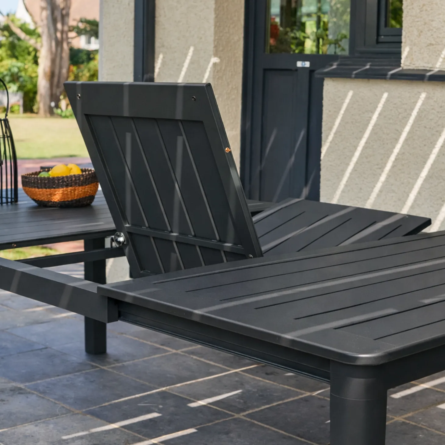 Mesa de jardín extensible de aluminio, 12 a 14 plazas