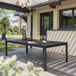 Mesa de jardín extensible de aluminio, 12 a 14 plazas