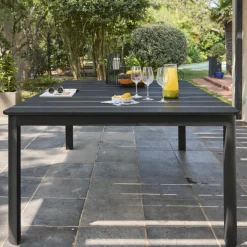 Mesa de jardín extensible de aluminio, 12 a 14 plazas