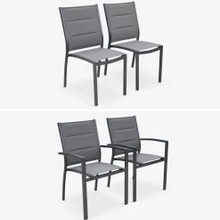 Mesa de jardín extensible de aluminio con 8 sillas