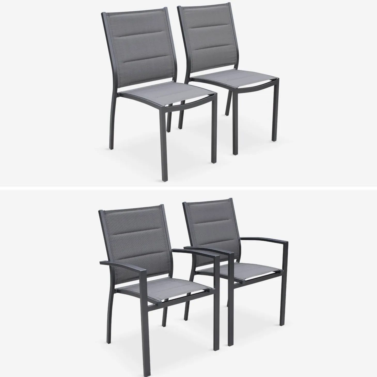 Mesa de jardín extensible de aluminio con 8 sillas