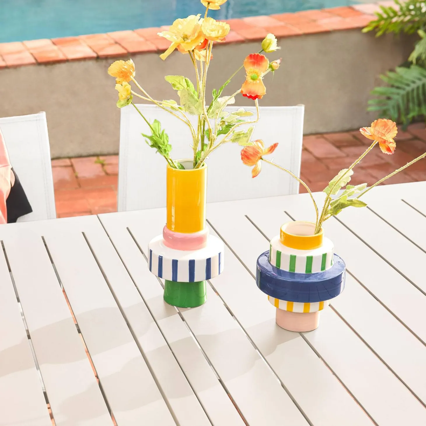 Mesa de jardín extensible de aluminio con 8 sillas