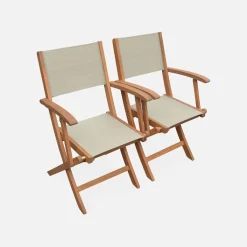 Mesa de jardín extensible de madera + 10 sillas
