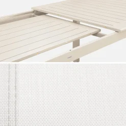 Mesa de jardín extensible de aluminio con 10 sillas