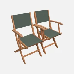 Mesa de jardín extensible de madera + 10 sillas