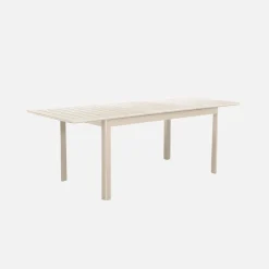 Mesa de jardín extensible de aluminio de 6 plazas