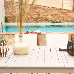 Mesa de jardín extensible de aluminio con 6 sillas