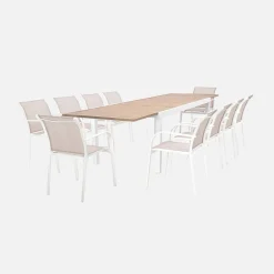 Mesa de jardín extensible de aluminio, 12 plazas