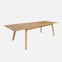 Mesa de jardín extensible de madera de acacia, 10 plazas