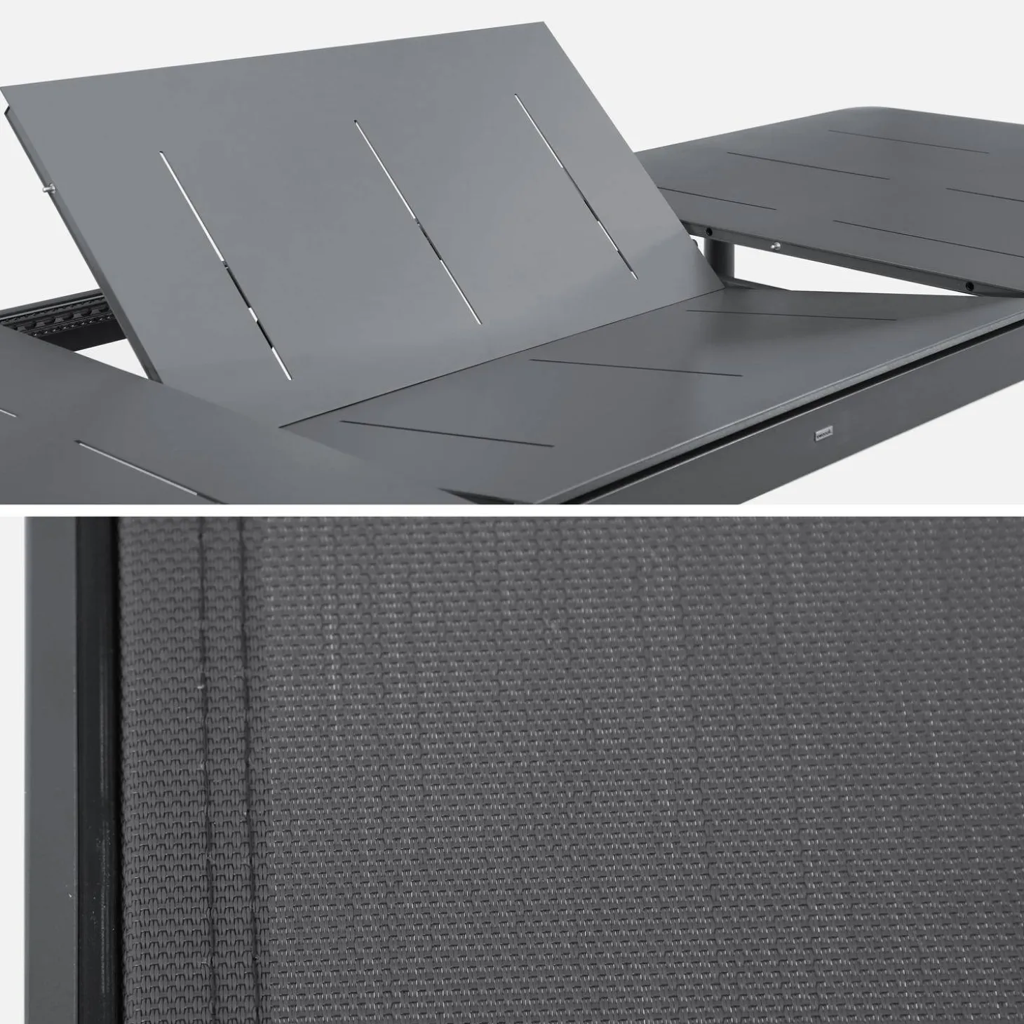 Mesa de jardín extensible de aluminio 8 sillas