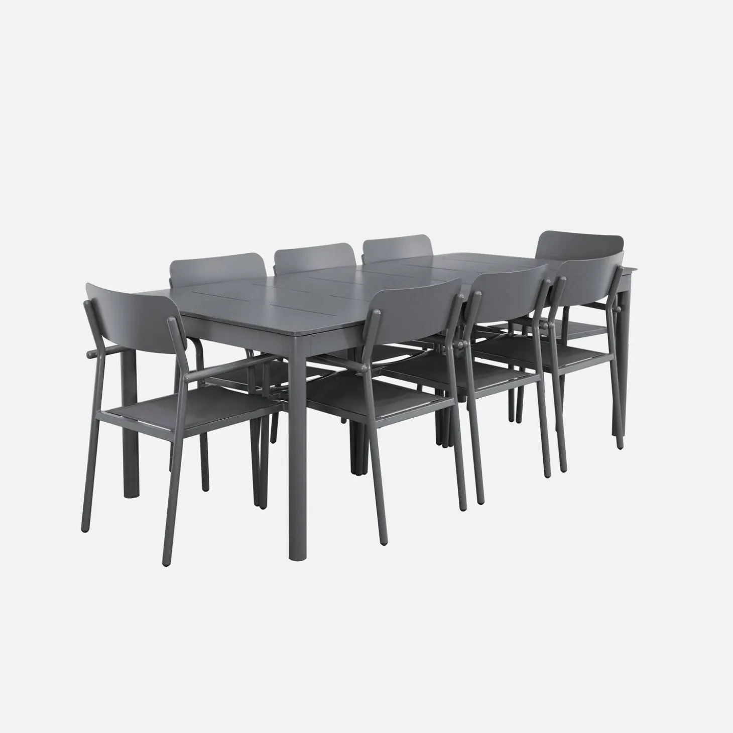 Mesa de jardín extensible de aluminio 8 sillas