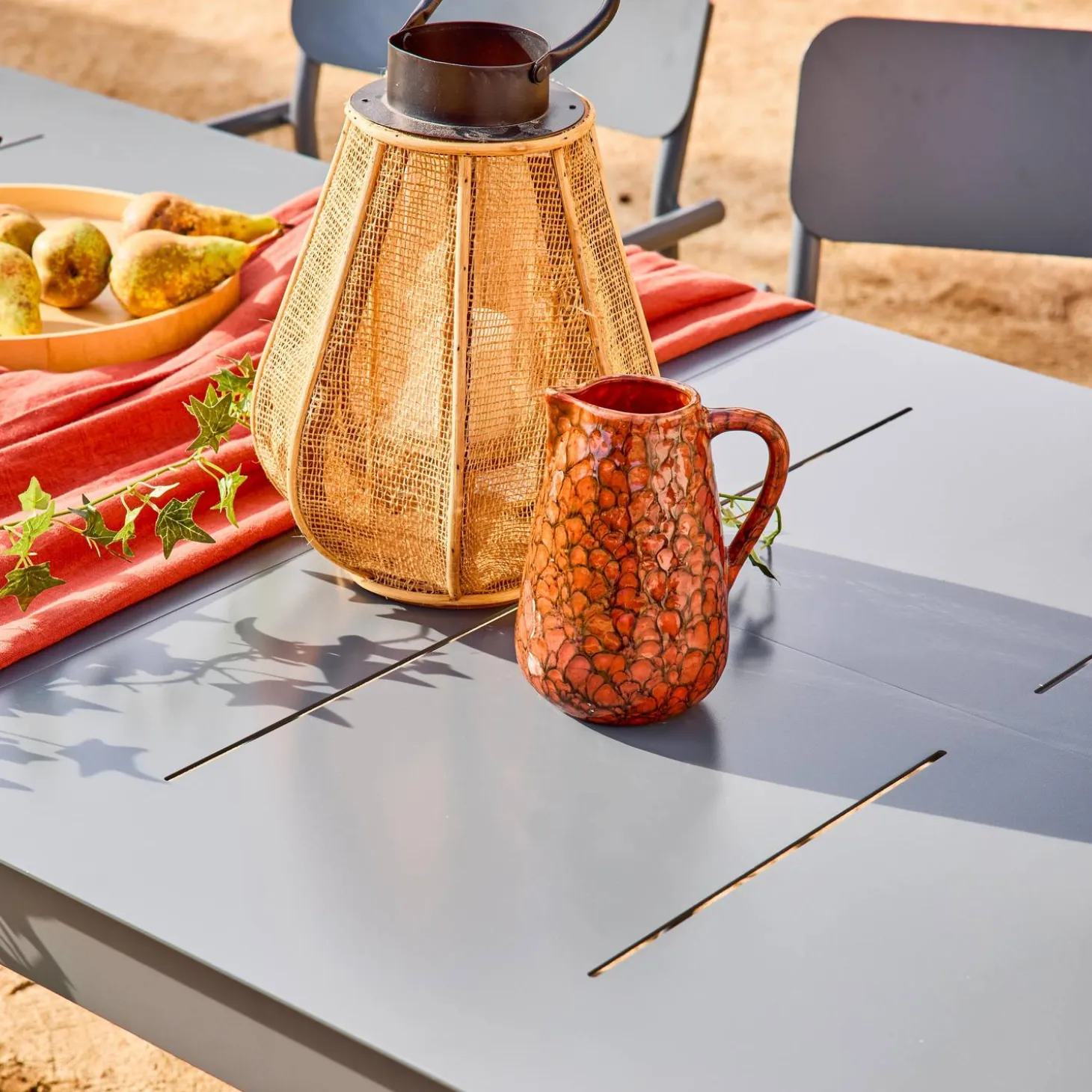 Mesa de jardín extensible de aluminio 8 sillas