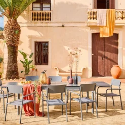 Mesa de jardín extensible de aluminio 8 sillas