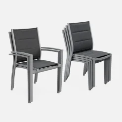 Mesa de jardín extensible de aluminio con 6 sillas
