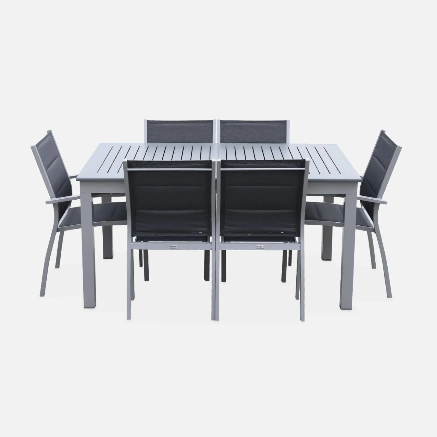 Mesa de jardín extensible de aluminio con 6 sillas