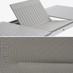 Mesa de jardín extensible de aluminio con 8 sillas