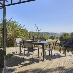 Mesa de jardín extensible de aluminio, 8 plazas