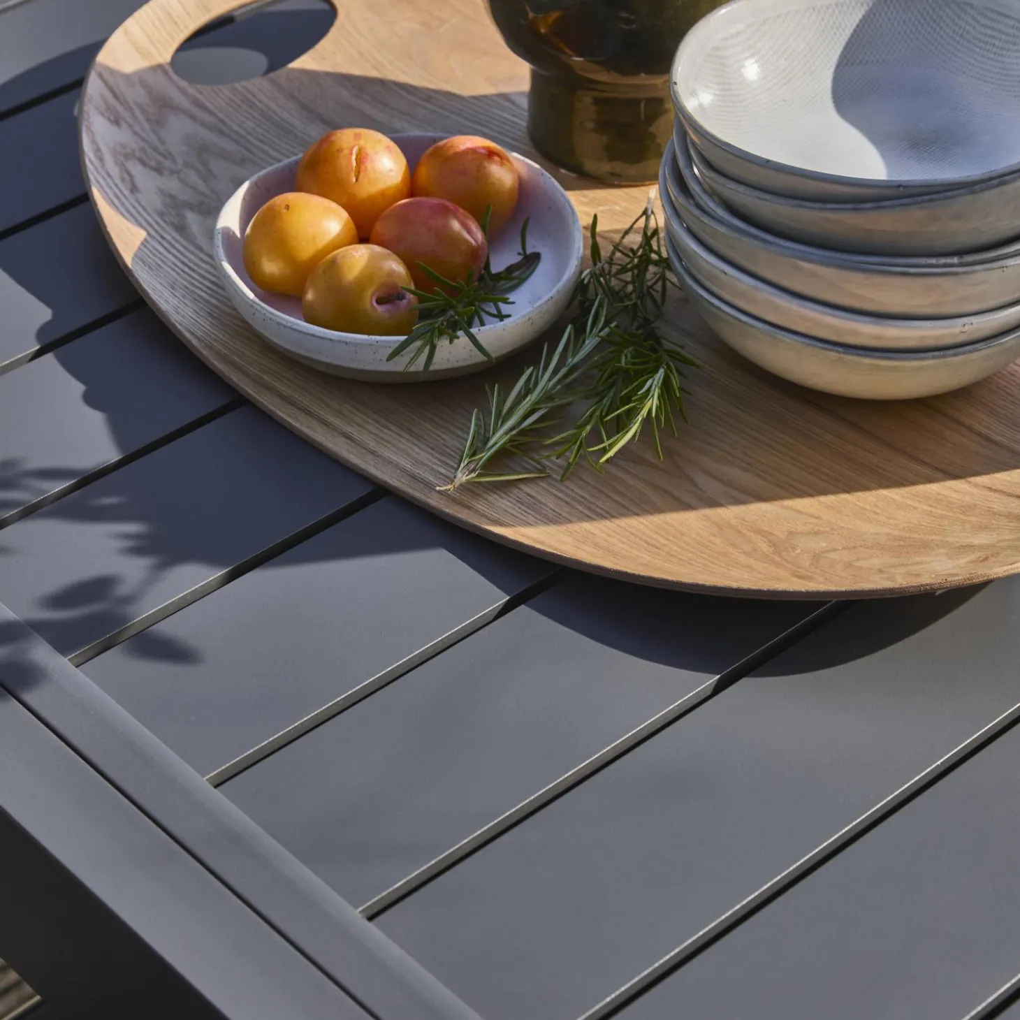 Mesa de jardín extensible de aluminio, 8 plazas