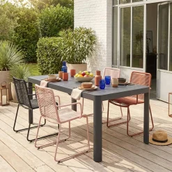 Mesa de jardín extensible de aluminio, 6-10 lugares